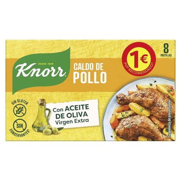 CALDO POLLO 8 PTLLAS KNORR PQTE 80 GR