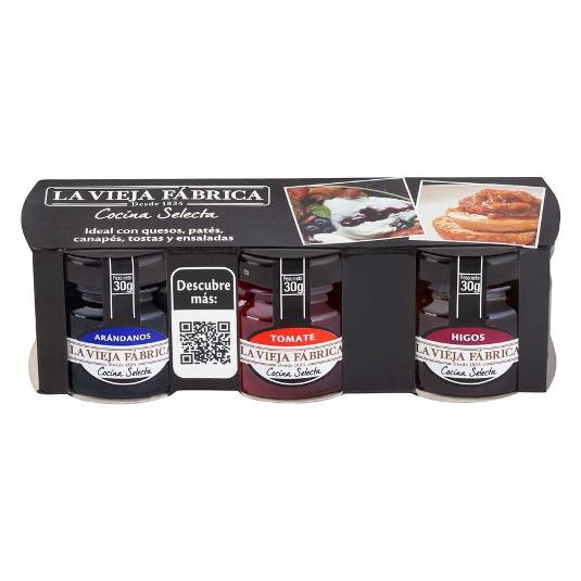 CONFITURA LOTE COCINA SEL.3X28G LA VIEJA FAB PACK 84 GR