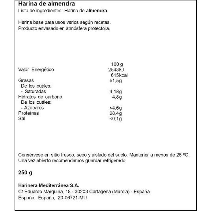 HARINA DE ALMENDRA HARIMSA CAJA 250 GR