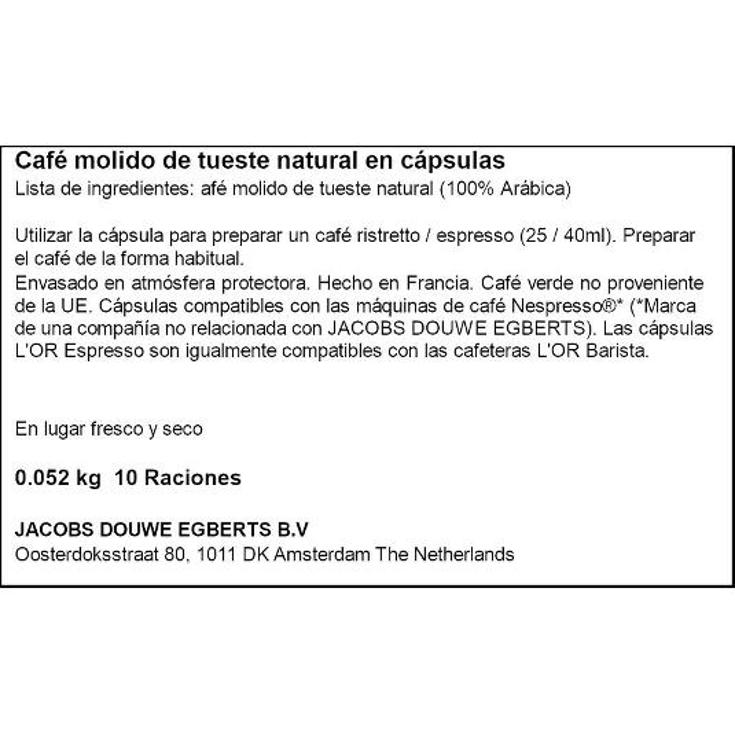 CAFE CAPSULAS (NESP.) IMOLA LÓR ESTCHE 10 UD