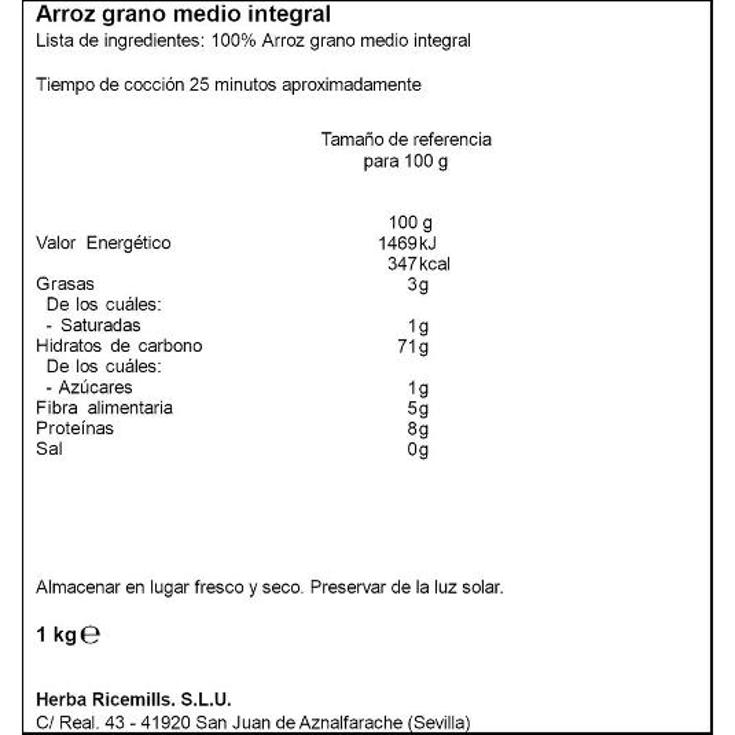 ARROZ INTEGRAL TRADICIONAL SOS PQTE 1 KG