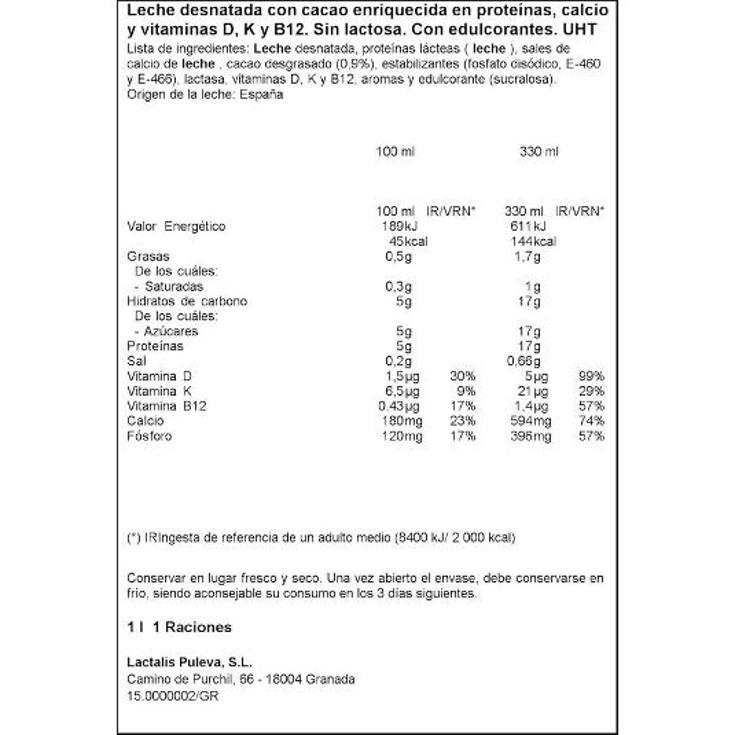 LECHE DESNATADA CHOCOL.PROTEINA PULEVA BRIK 1 LT