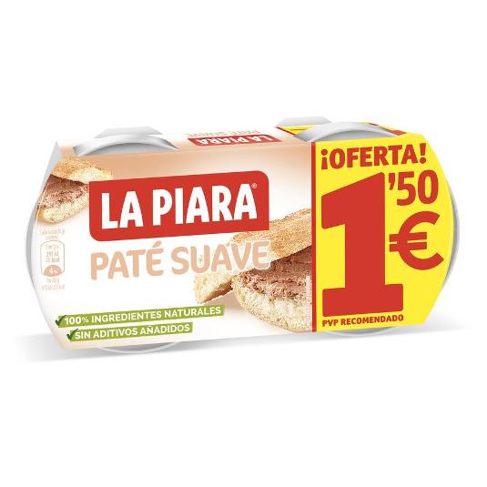 PATE SUAVE PACK 2X75GR LA PIARA PACK 150 GR