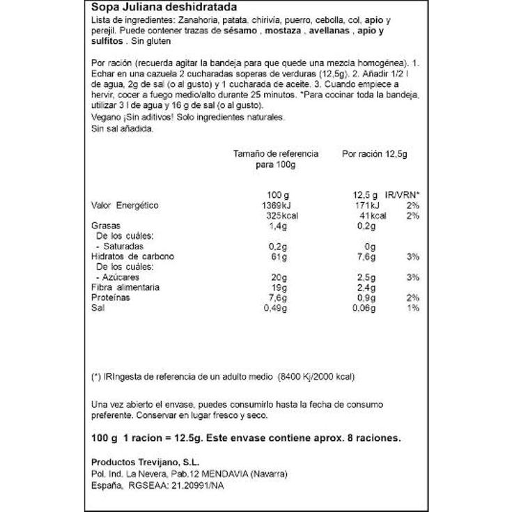 SOPA JULIANA TREVIJANO UNIDAD 100 GR