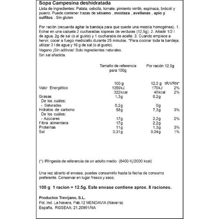 SOPA CAMPESINA TREVIJANO UNIDAD 100 GR