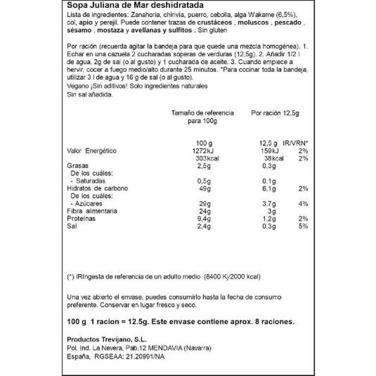 SOPA JULIANA DE MAR TREVIJANO UNIDAD 100 GR