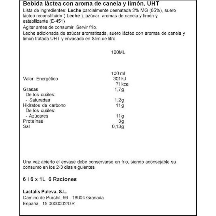 LECHE CANELA-LIMON RAM BRIK 1 LT