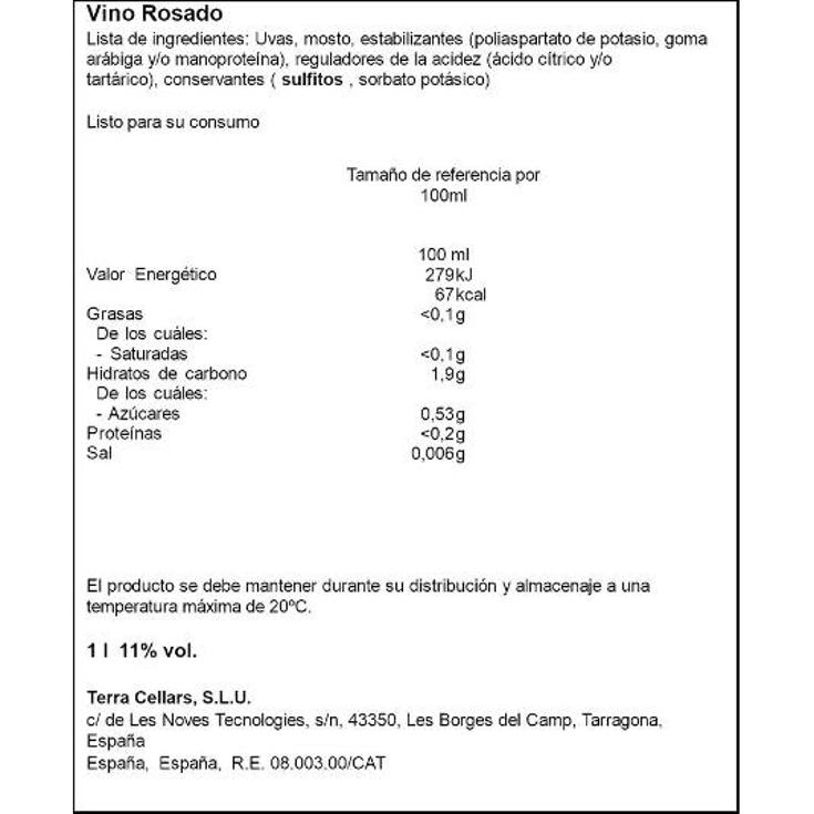 VINO ROSADO 11º ELEGIDO BTLLA 1 LT