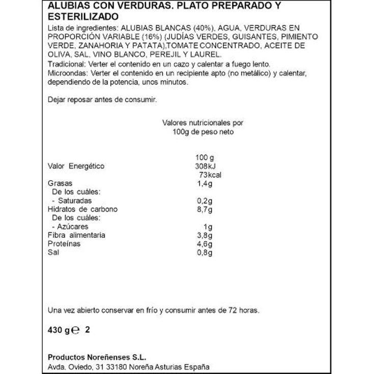 ALUBIAS C/VERDURAS SPAR LATA 430 GR