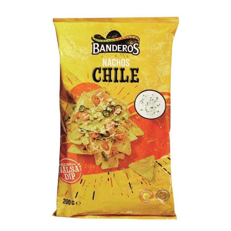 TORTILLA CHIPS CHILLI BANDEROS BOLSA 200 GR