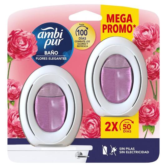 AMBIENT.BAÑO FLORES ELEGANT. X2 AMBIPUR BLIST 2 UD