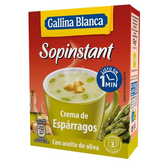 SOPINSTANT CREMA ESPARRAGOS G.BLANCA PQTE 57 GR