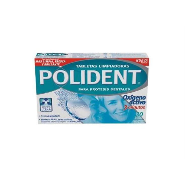 LIMPIA DENTADURA POSTIZA 30 U POLIDENT TUBO 30 UD