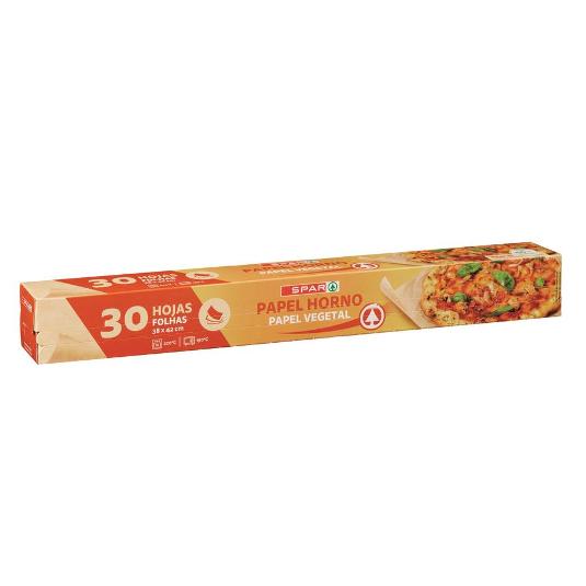 PAPEL VEGETAL HORNO 30 HOJAS SPAR ESTCH 1 UD