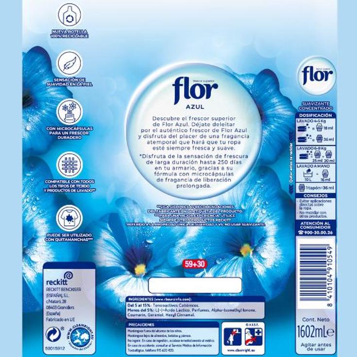 SUAVIZANTE CONC. AZUL 59 DOSIS FLOR BTLLA 59 LA