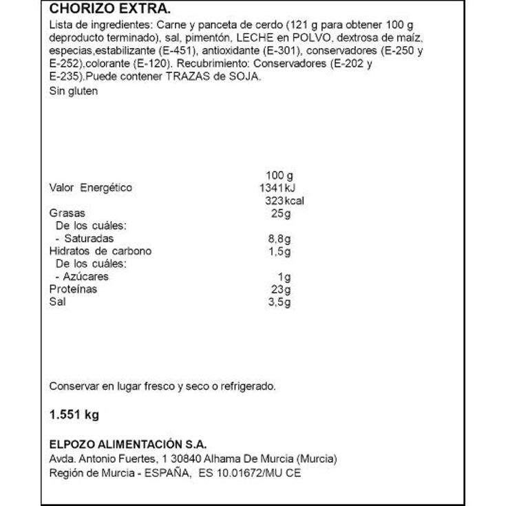 CHORIZO NOBLEZA EL POZO