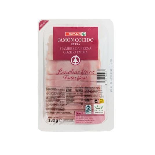 JAMON COCIDO EXTRA L.FINAS SPAR BLIST 180 GR
