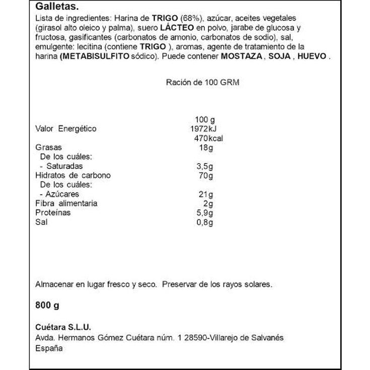 GALLETAS MARIA ORO +33% CUETARA PQTE 600 GR