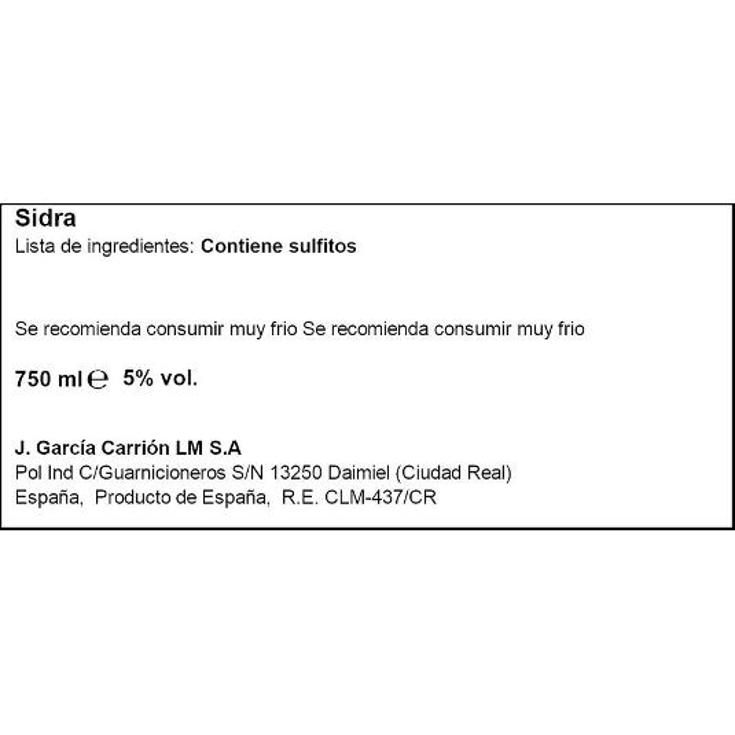 SIDRA EXTRA RIAÑO BTLLA 75 CL