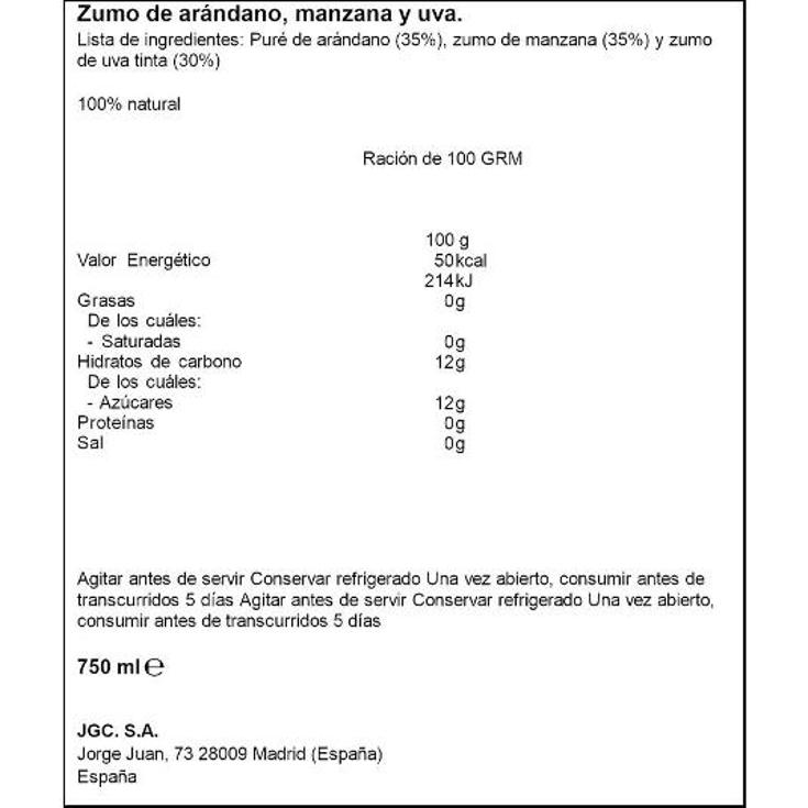 ZUMO ARAND+MZNA+UVA LA HUERTA DON SIMON PET 750 ML