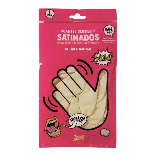 GUANTE SATINADO T/M-G AM BOLSA