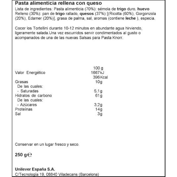 TORTELLINI QUESO KNORR PQTE 250 GR