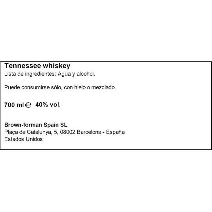 WHISKY 40º JACK DANIELS BTLLA 70 CL
