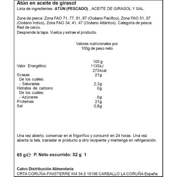 ATUN LISTADO ACT.GIRASOL 3X52. SPAR PACK 156 GR
