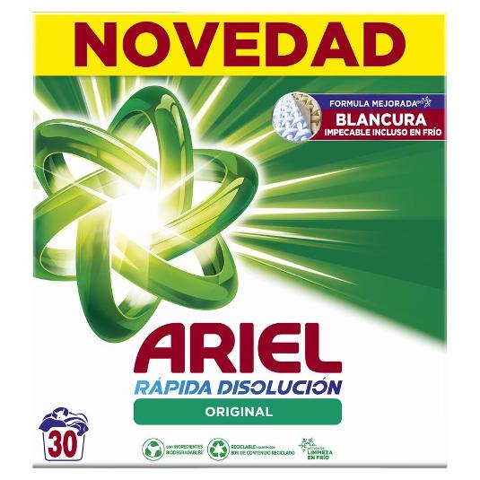 DETERGENTE AUTOMATICAS 30 LAV. ARIEL MALETA 30 LA