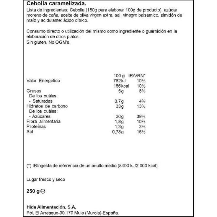 CEBOLLA CARAMELIZADA HIDA FRASCO 250 GR