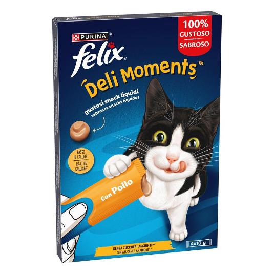 SNACK GATO DELI MOMENTS POLLO FELIX PACK 40 GR
