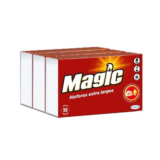 FOSFOROS MADERA EXTRA 3X55 10CM MAGIC PACK 165 UD