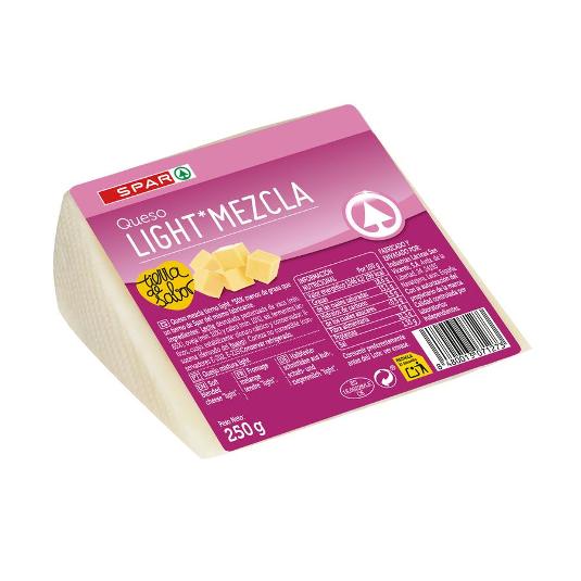 QUESO MEZCLA TIERNO LIGHT SPAR CUÑA 250 GR