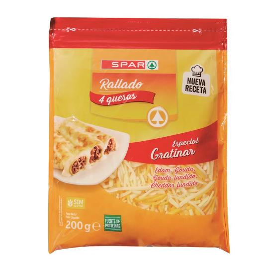 QUESO RALLADO 4 QUESOS SPAR BOLSA 200 GR