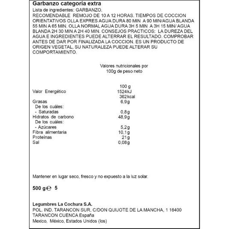 GARBANZO MEXICANO SPAR BOLSA 500 GR