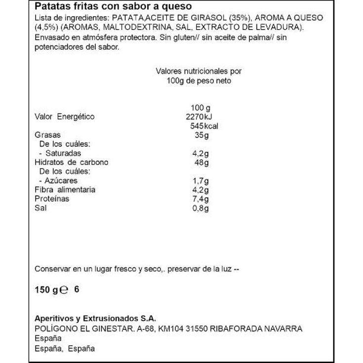 PATATAS FRIT.ONDULADAS QUESO SPAR BOLSA 150 GR