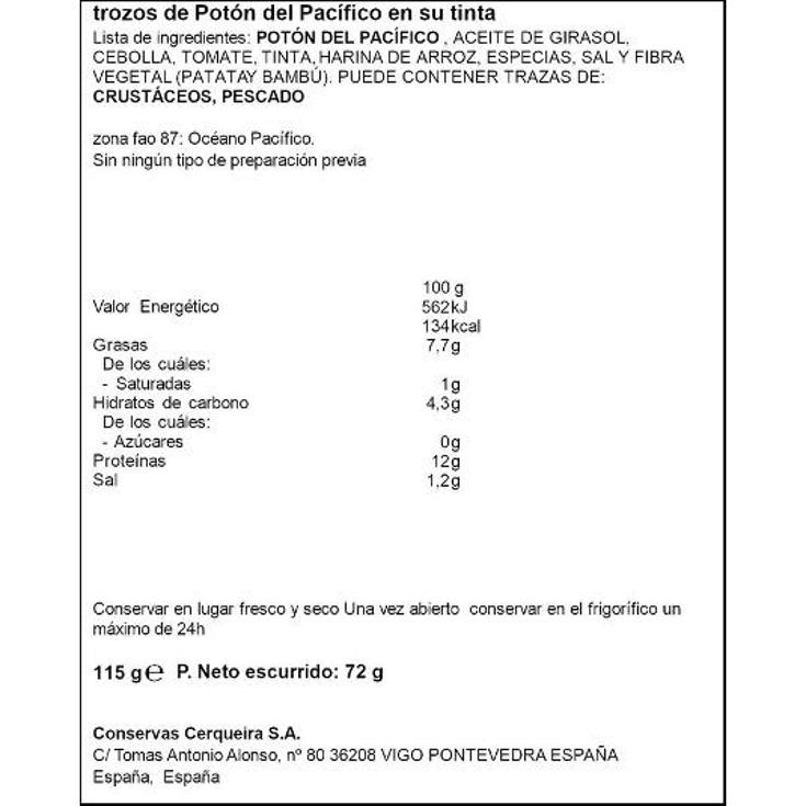 CALAMARES TINTA SPAR LATA 70 GR