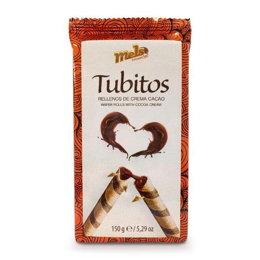 GALLETAS TUBITO RELL.CHOCOLATE MELS PQTE 150 GR