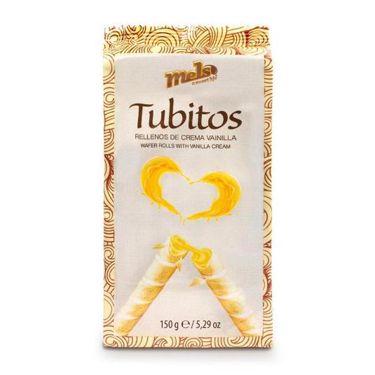 GALLETAS TUBITO RELLEN.VAINILLA MELS PQTE 150 GR