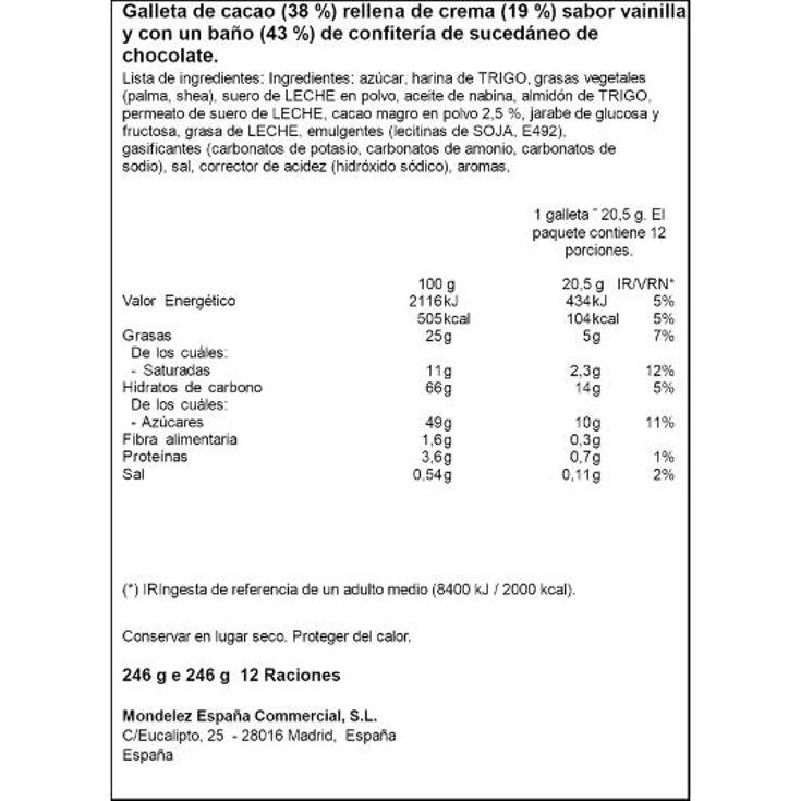 GALLETAS BAÑADAS CHOCO BLANCO OREO PQTE 246 GR