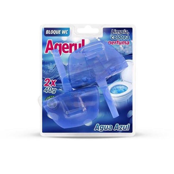 COLGADOR WC BLOC AZUL 2 UN. AGERUL BLIST 2 UD