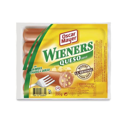 SALCHICHAS QUESO 5U. OSCAR MAYER BOLSA 200 GR