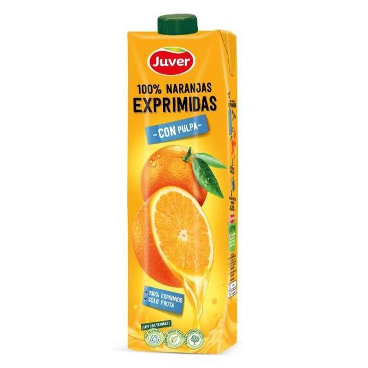 ZUMO EXPRIMIDO NARANJA C/PULPA JUVER BRIK 1 LT