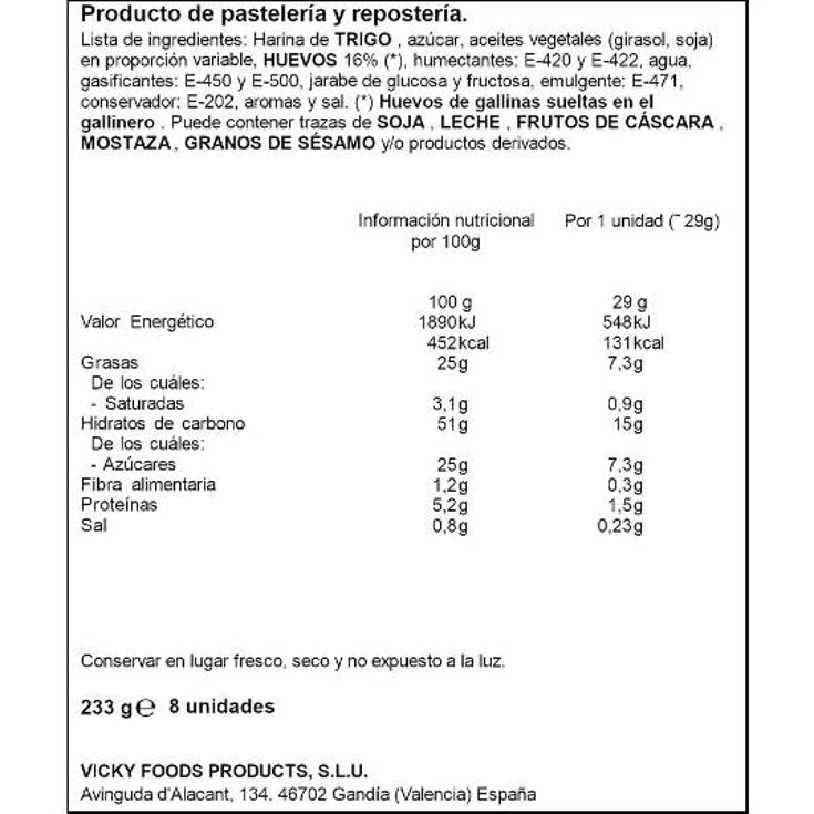 MAGDALENAS VALENCIANAS DULCESOL PQTE 233 GR