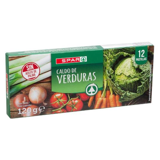 CALDO DE VERDURAS X12 SPAR PQTE 120 GR