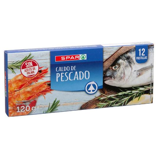 CALDO DE PESCADO 12 PASTILLAS. SPAR PQTE 120 GR