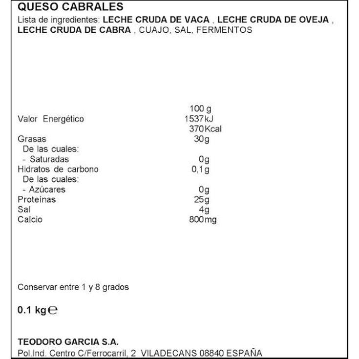 QUESO CABRALES D.O. CABRALES CUÑA 100 GR