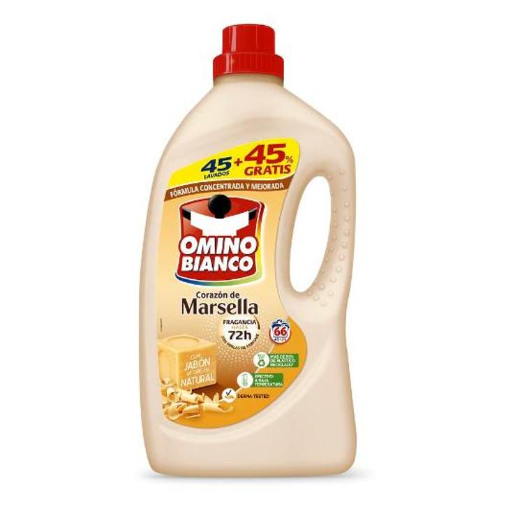 DETERGE.LIQUIDO MARSELLA 45+21 OMINO BIANCO BTLLA 66 LA