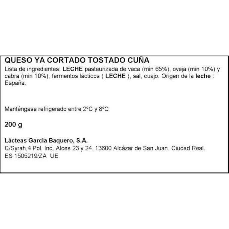 QUESO TOSTADO YA CORTADO G.BAQUERO PQTE 200 GR