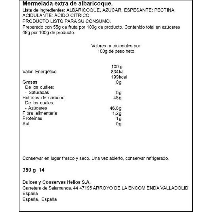 MERMELADA EXTRA ALBARICOQUE 350 SPAR TARRO 350 GR
